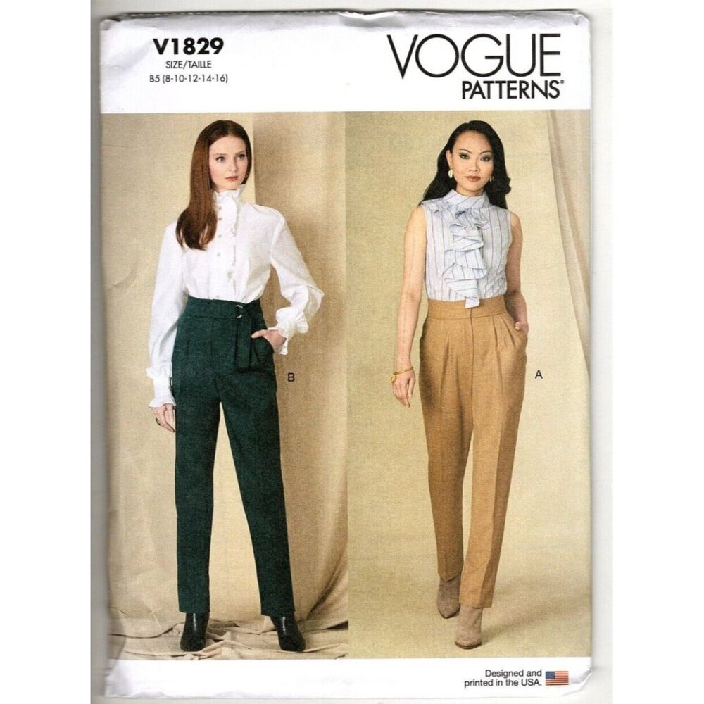 Vogue V1829 Misses and Petite 8 to 16 Pants Uncut Sewing Pattern